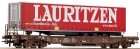 66968 Roco 4 axle Flat car loaded with trailer Lauritzen